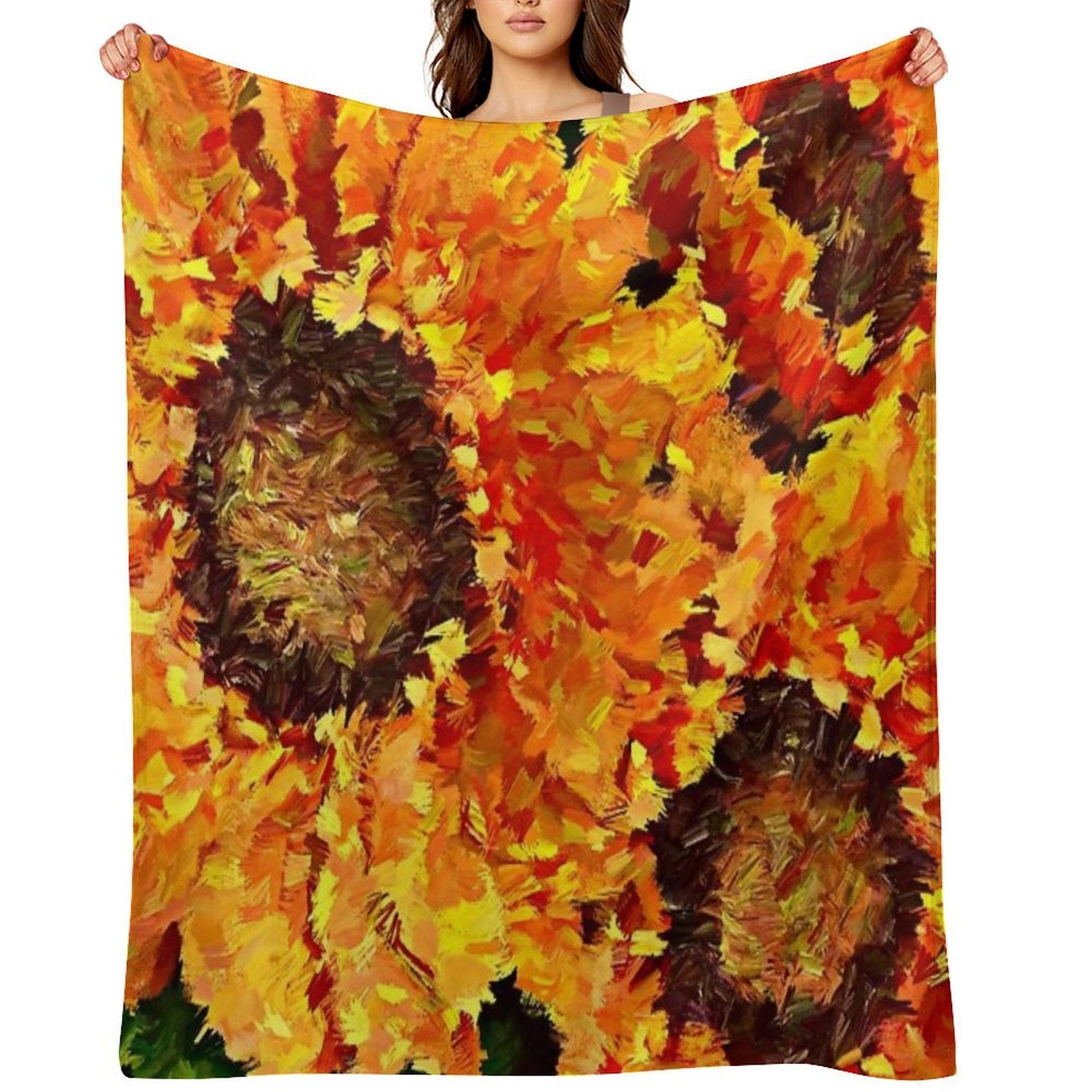 Sunflowers Abstracted Gift-ready Throw Blanket