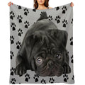 Adorable Black Pug Durable Throw Blanket