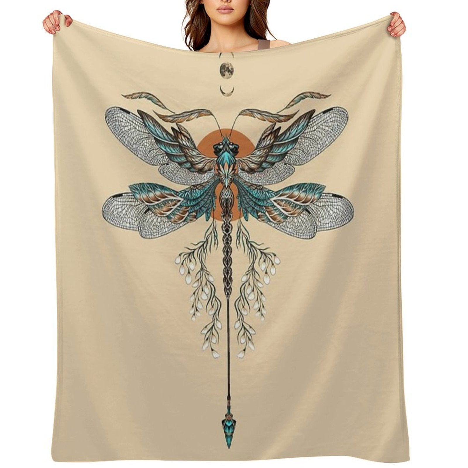 Dragon Fly Tattoo Travel-friendly Throw Blanket