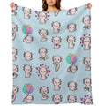 Copia De Cute Axolotl, Set Gift-ready Throw Blanket