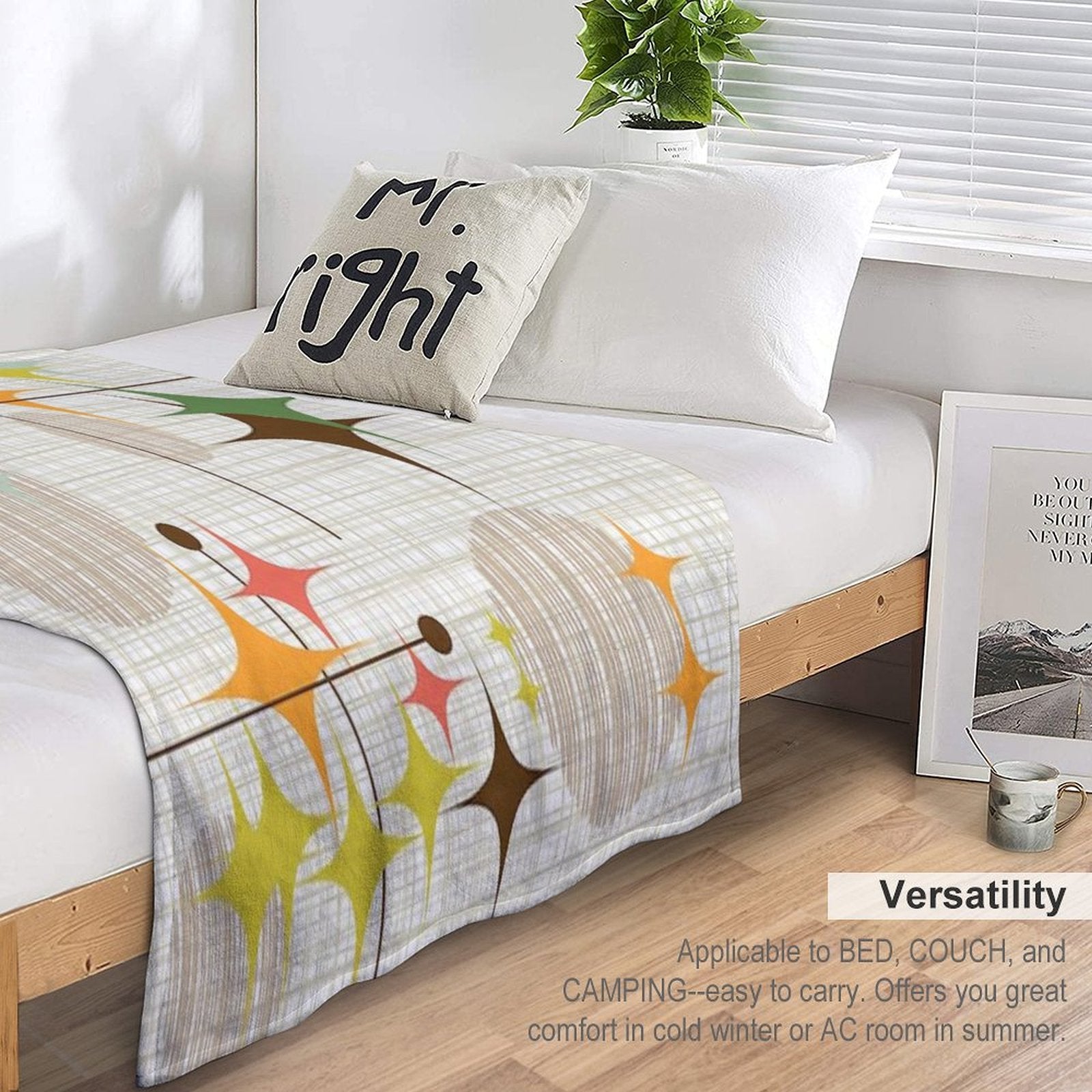 Eames Era Starbursts And Globes 3 (bkgrnd) Quick-dry Throw Blanket