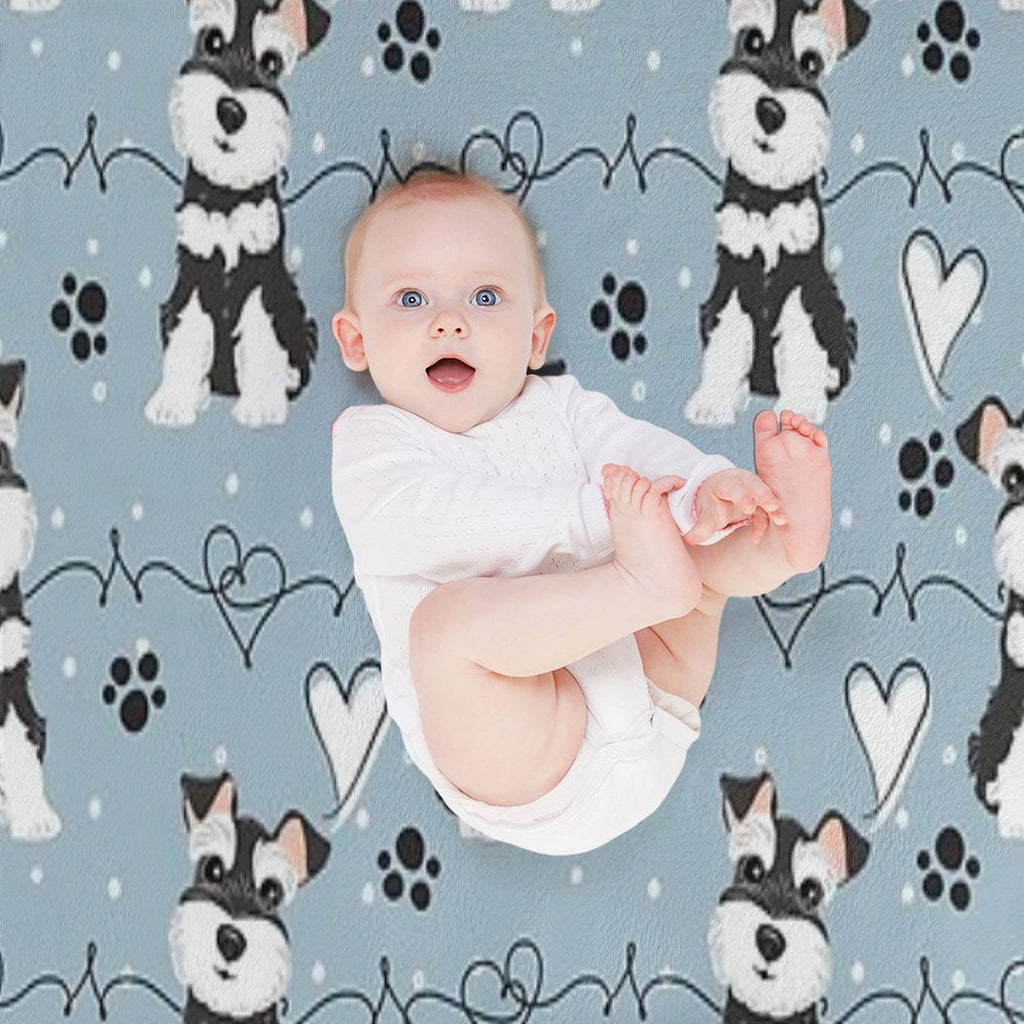 Love Black And White Miniature Schnauzer Quick-dry Throw Blanket