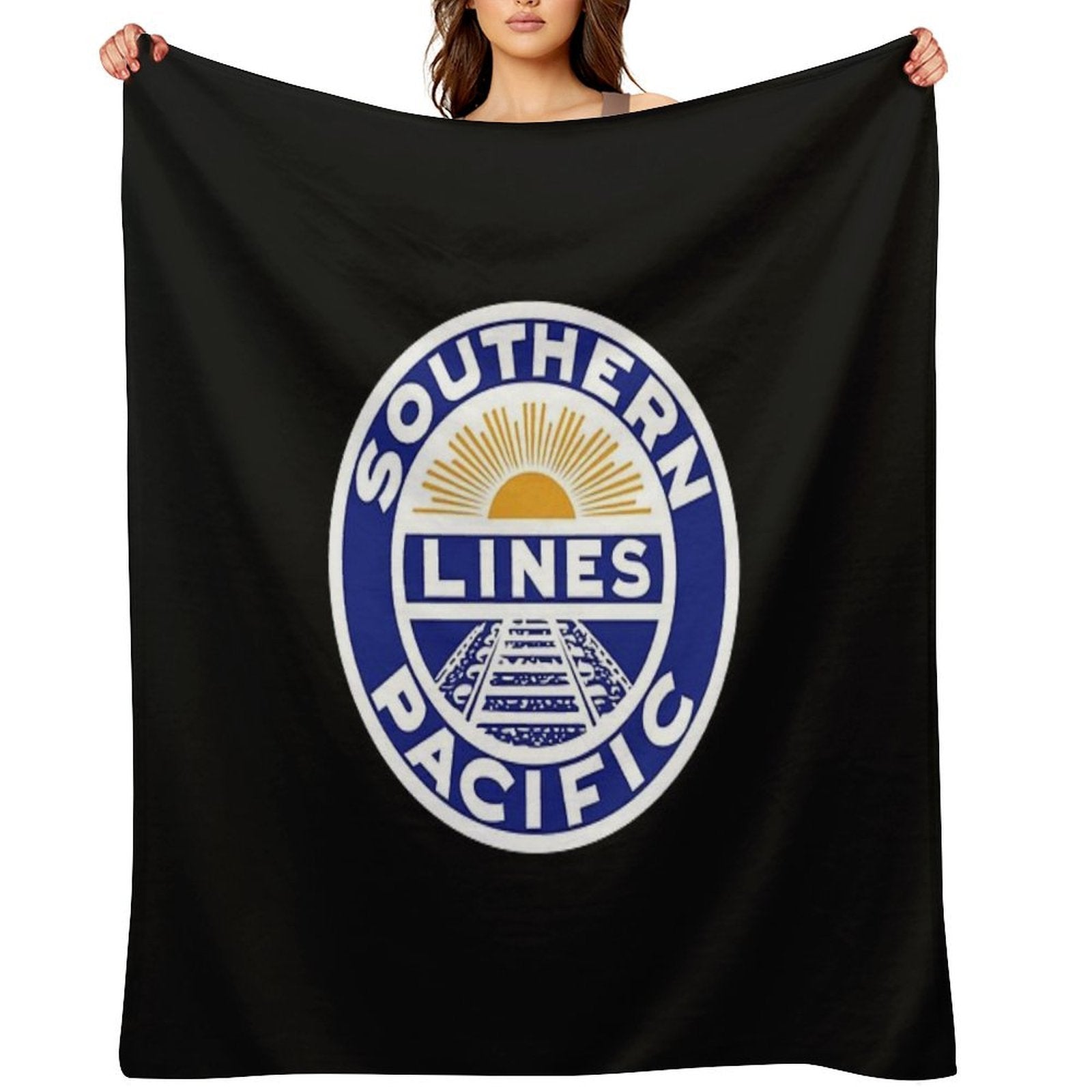 Vintage Southern Pacific Lines Railroad Quick-dry Throw Blanket