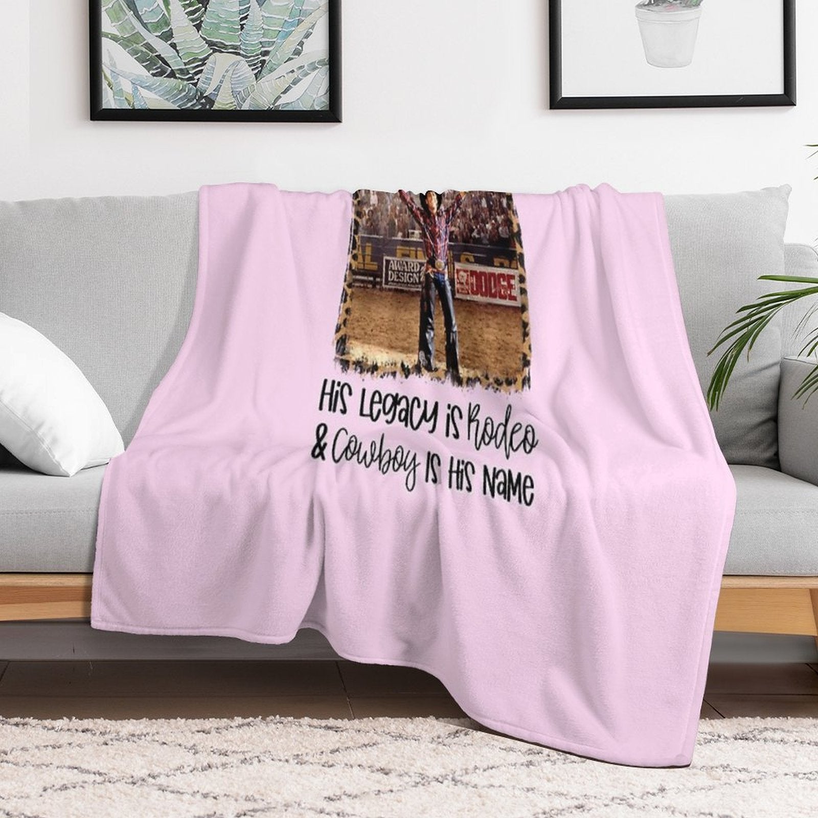His Legacy Is Rodeo And Cowboy Is His Name Waitin on Lane Funny Cute 8 Seconds Cowboy Cowgirl Rodeo Bull Rider Riding Frost Movi Lightweight Throw Blanket