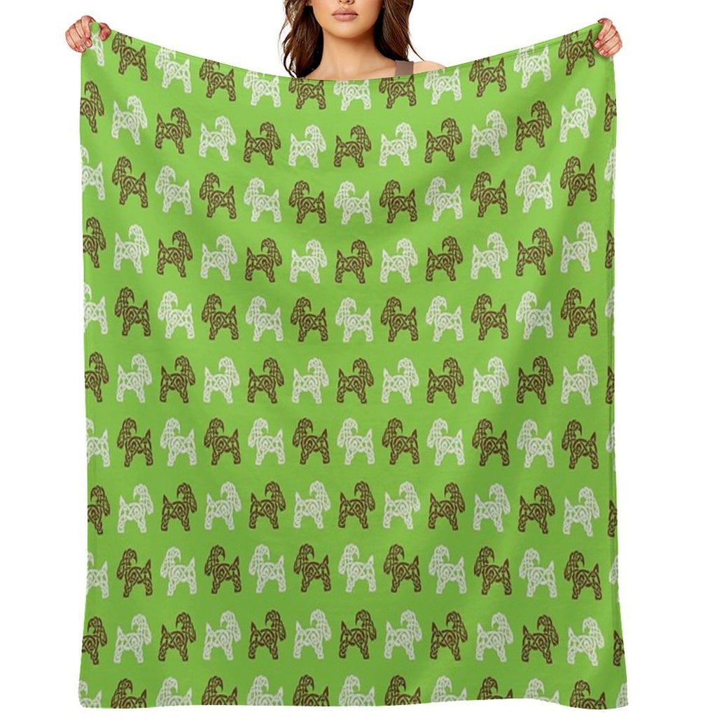 Celtic Goats in White And Brown Velvety-soft Throw Blanket