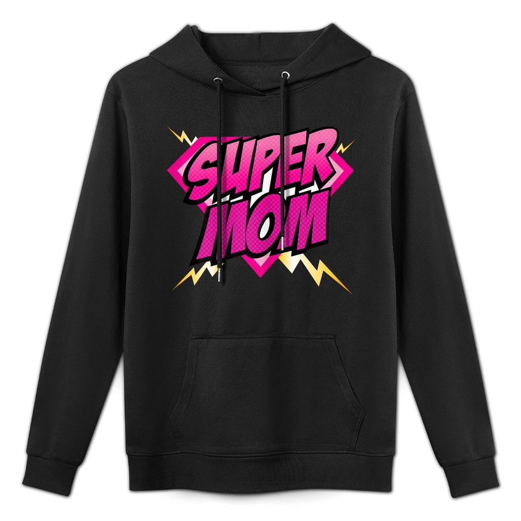 Super Mom Superhero Mommy Comic Book Women Kangaroo Pocket Hoodie
