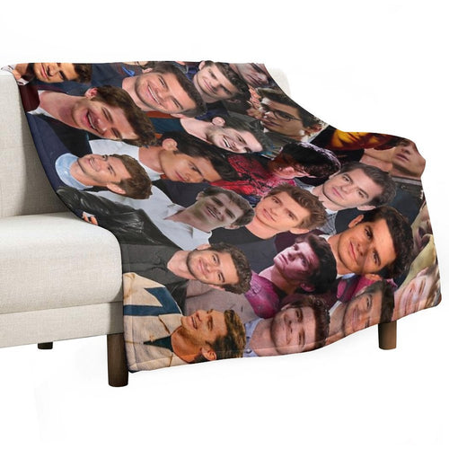 Andrew Garfield Photo Collage Eco-conscious Throw Blanket