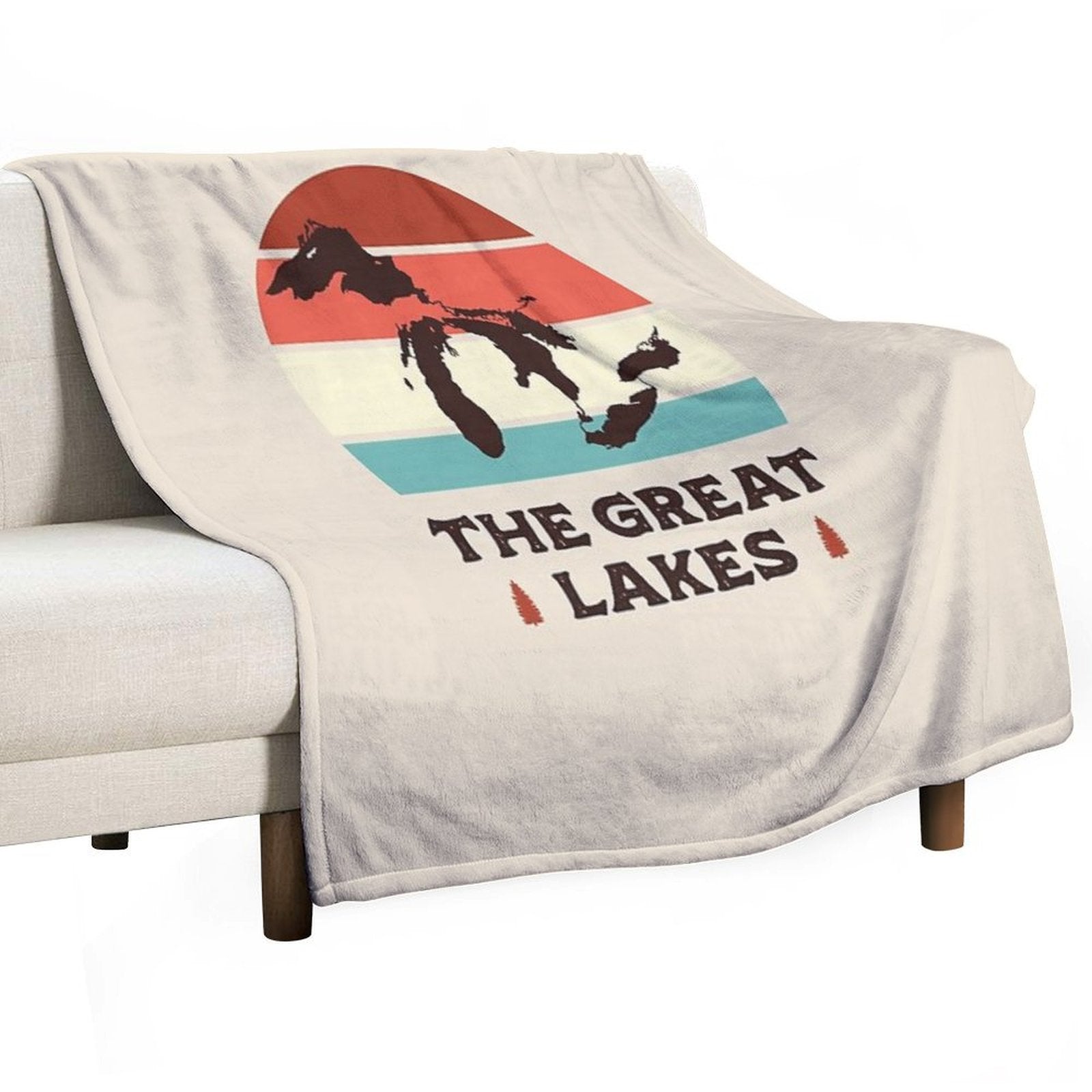 Great Lakes National Park Hiking Retro Multi-functional Throw Blanket