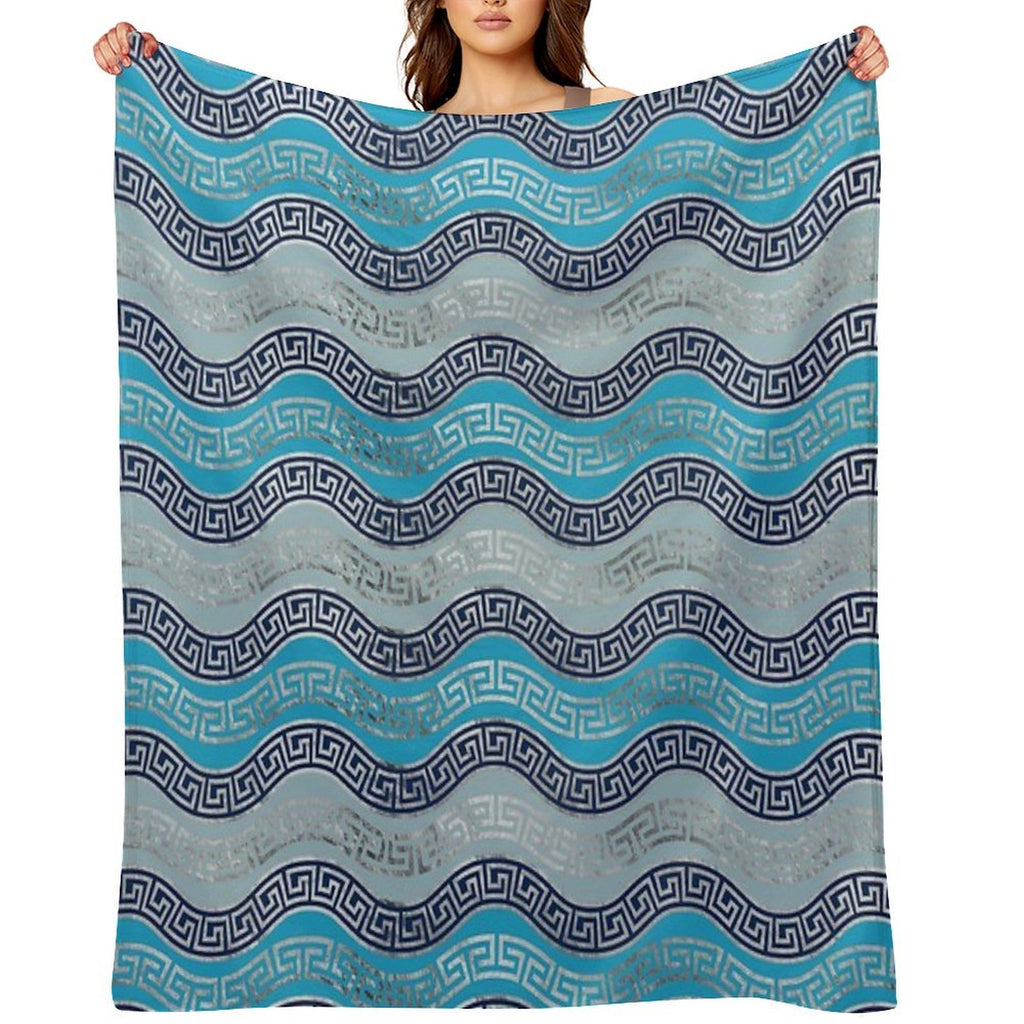 Greek Meander Pattern - Greek Key Ornament Travel-friendly Throw Blanket