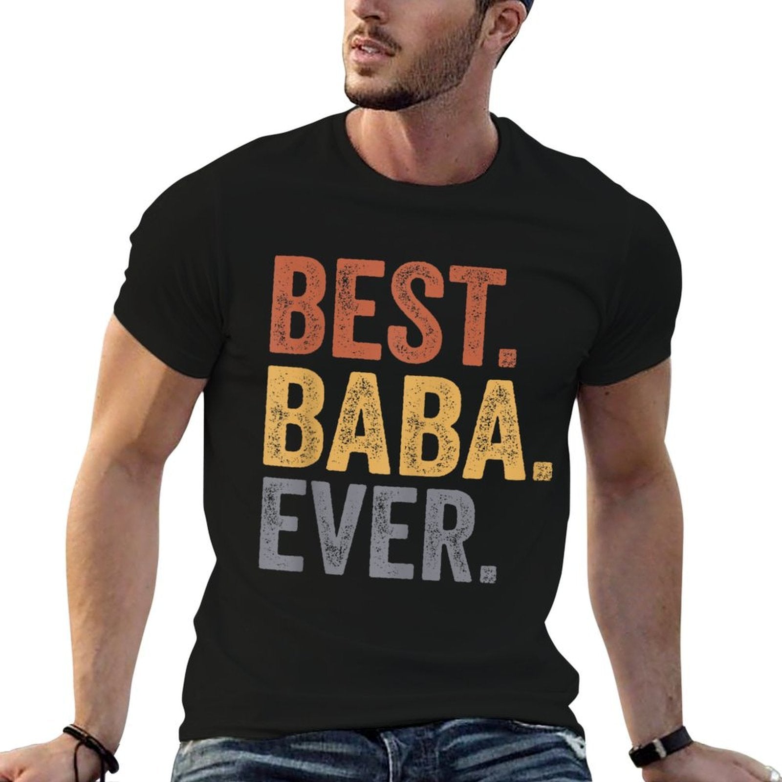 Best Baba Ever Gifts From Grandkids Baba Fathers Day  High-quality Stitching T-Shirt
