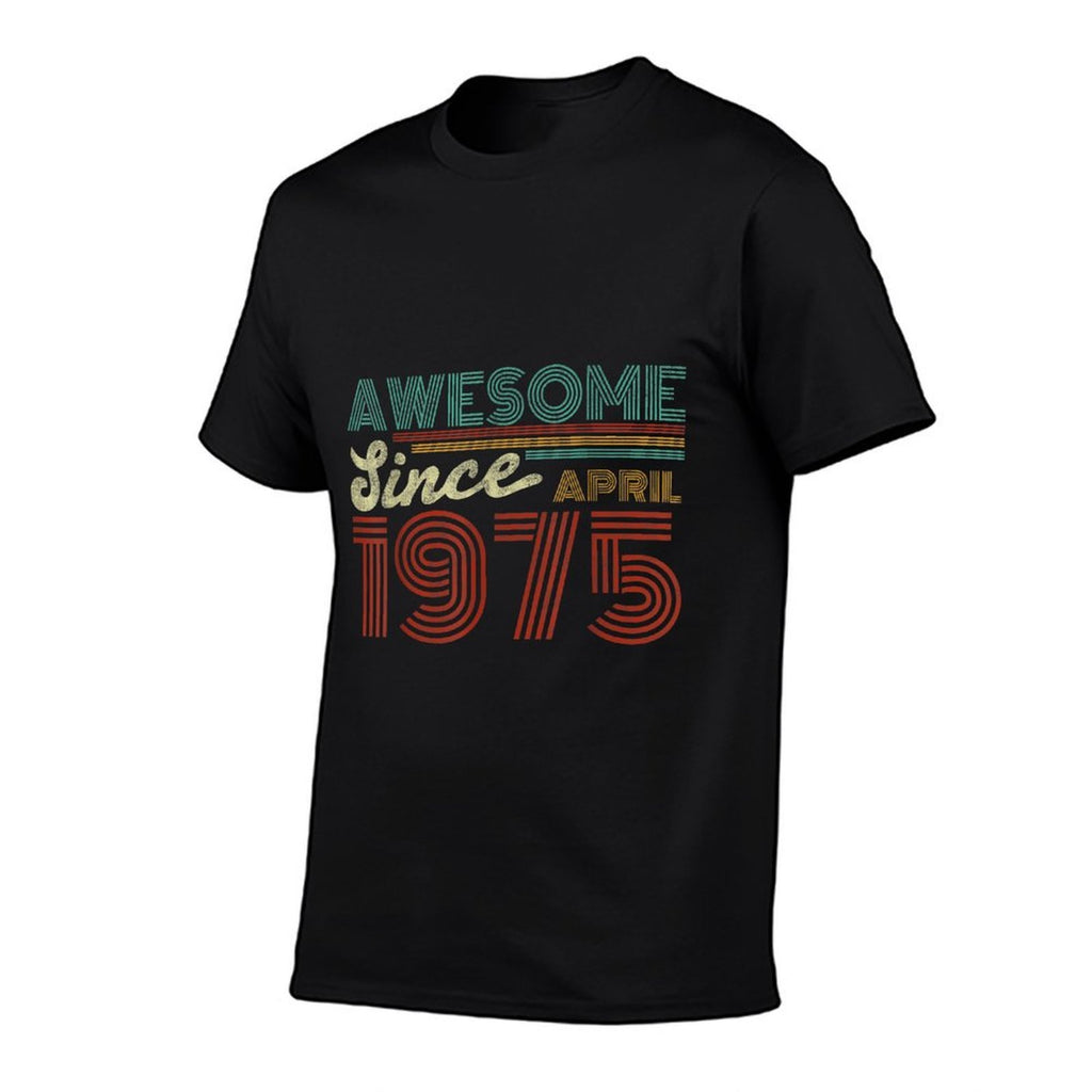 50 Year Old Awesome Since April 1975 50th Birthday Men Women  Summer-ready Fabric T-Shirt