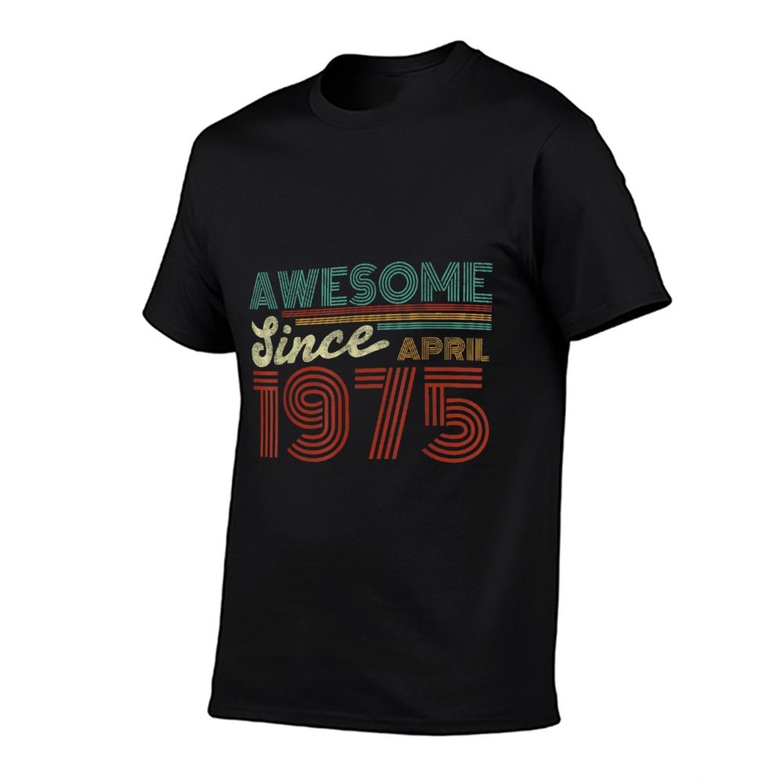 50 Year Old Awesome Since April 1975 50th Birthday Men Women  Summer-ready Fabric T-Shirt