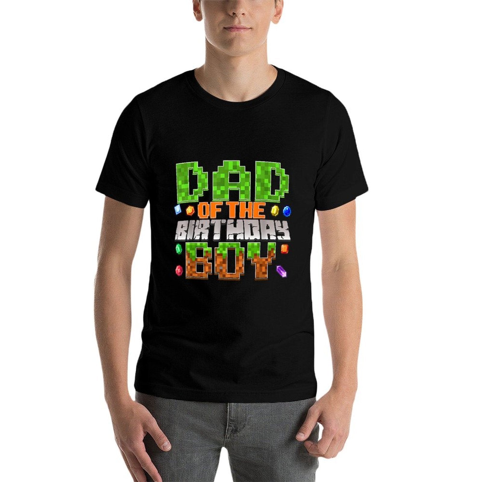 Dad Of The Birthday Boy Party Video Gamer Pixel Number  Breathable T-Shirt