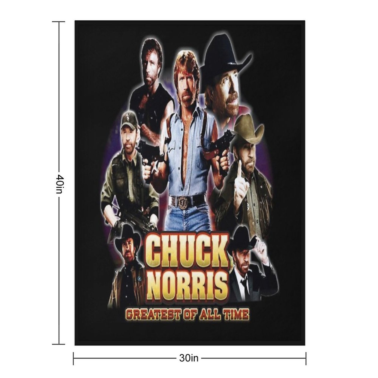 Chuck Norris GOAT Machine-washable Throw Blanket