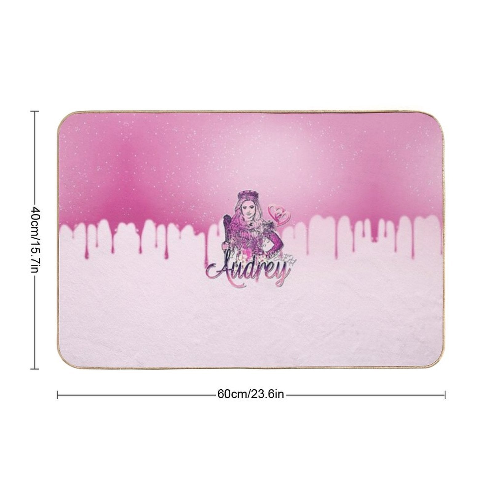 Audrey Descendants (Pretty Pink Princess Queen Girl)  Toxin-Free Bath Mat
