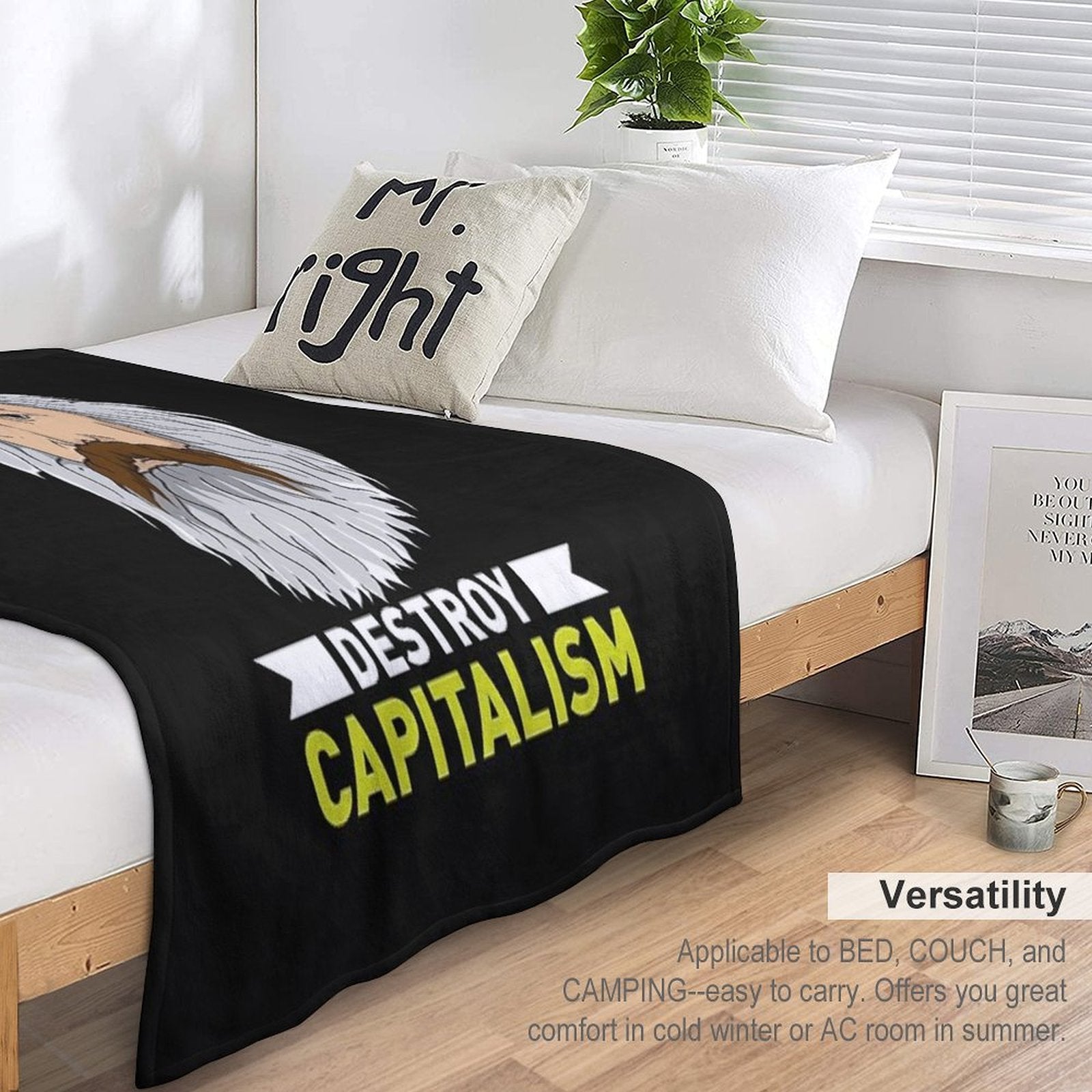 KARL MARX Destroy Capitalism Multi-functional Throw Blanket