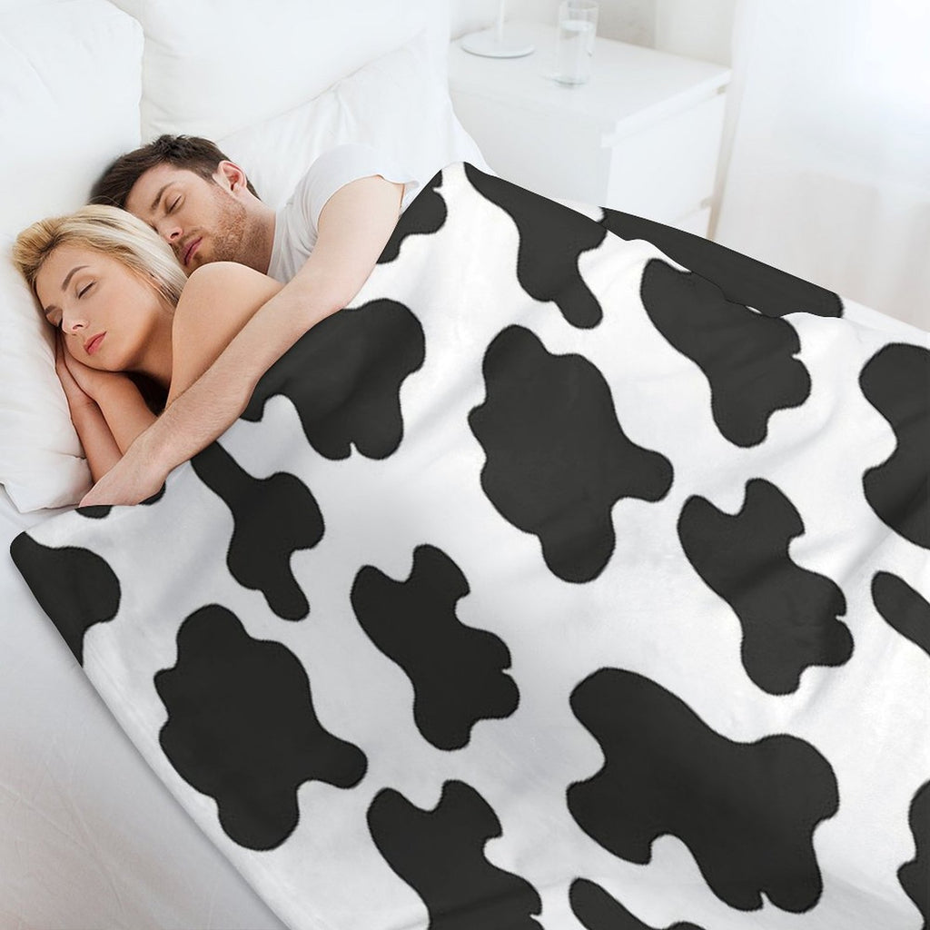 Swiss Cow Print Shrink-resistant Throw Blanket
