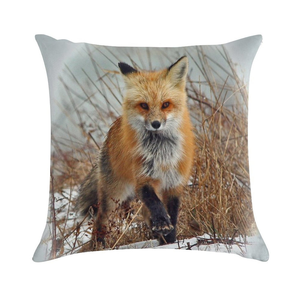 Red Fox Soft High-Density Material Throw Pillow