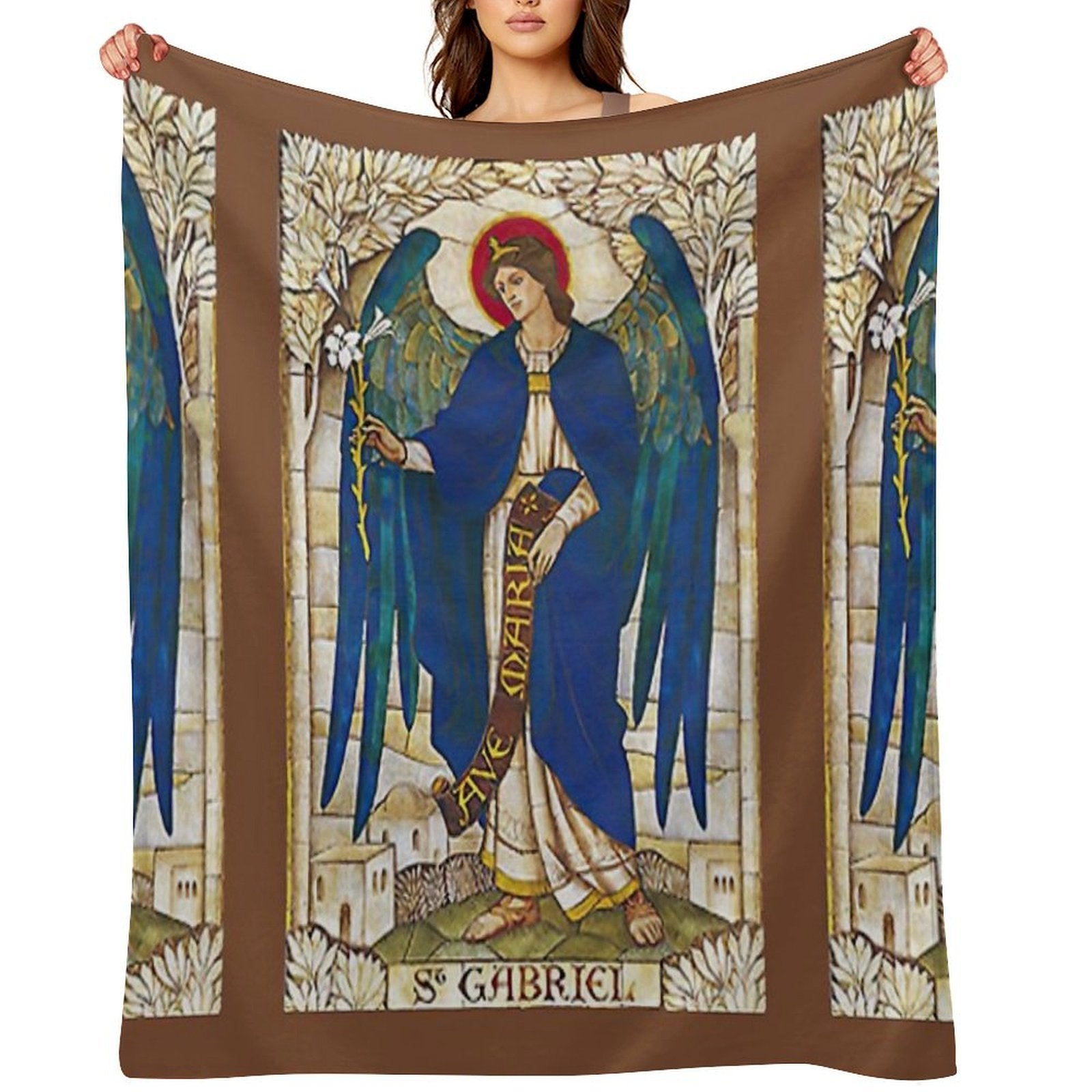 St Gabriel Angel Catholic Saint Archangel Easy Care Throw Blanket
