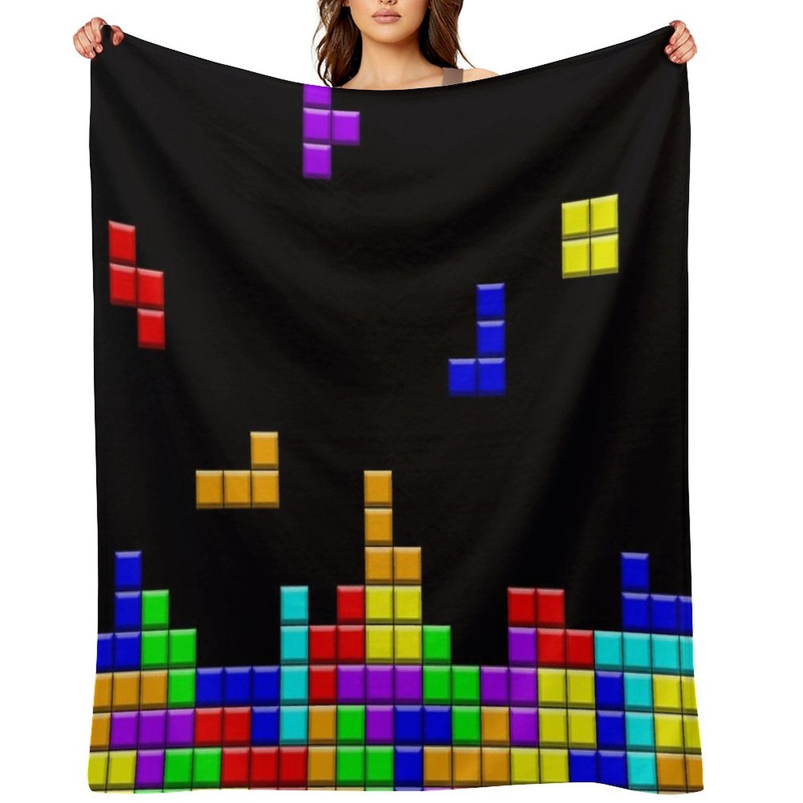 Retro Game Pattern Machine-washable Throw Blanket