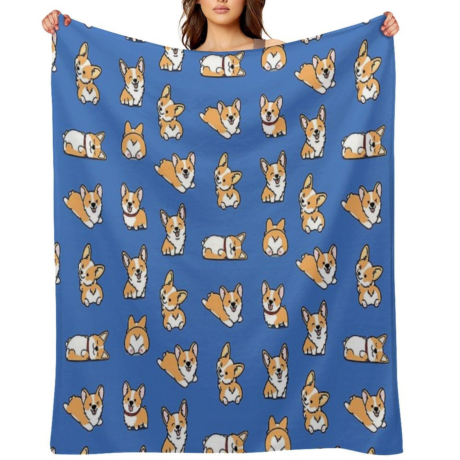Kawaii Corgi Multi-functional Throw Blanket