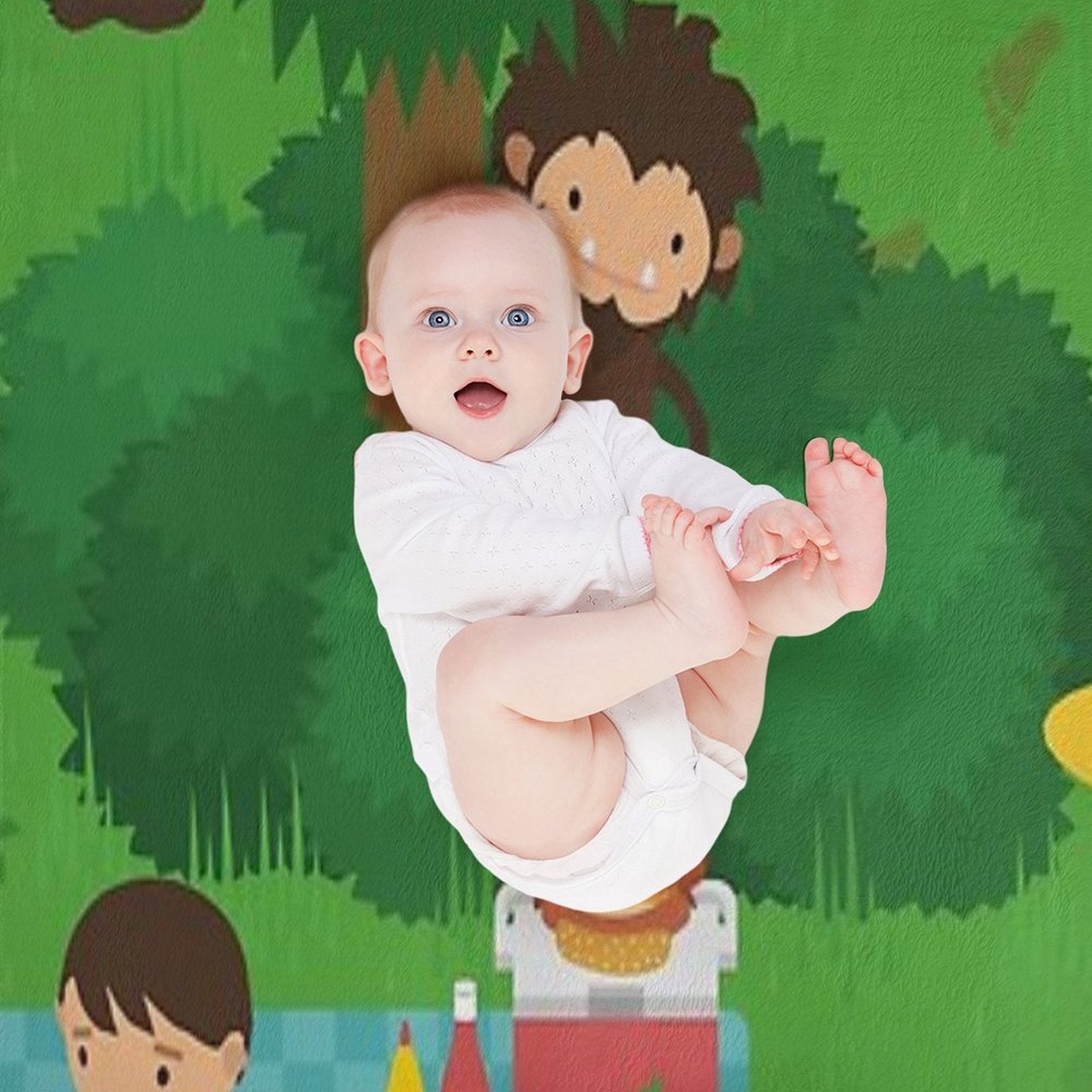 Sneaky Sasquatch Picnic Plush Throw Blanket