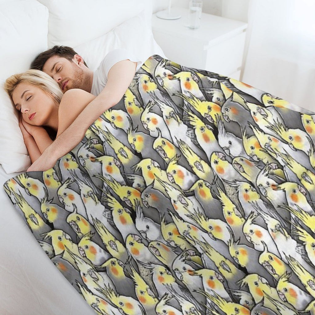 Cockatiels Galore Gift-ready Throw Blanket