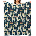 Cute Alpaca Pattern Travel-friendly Throw Blanket