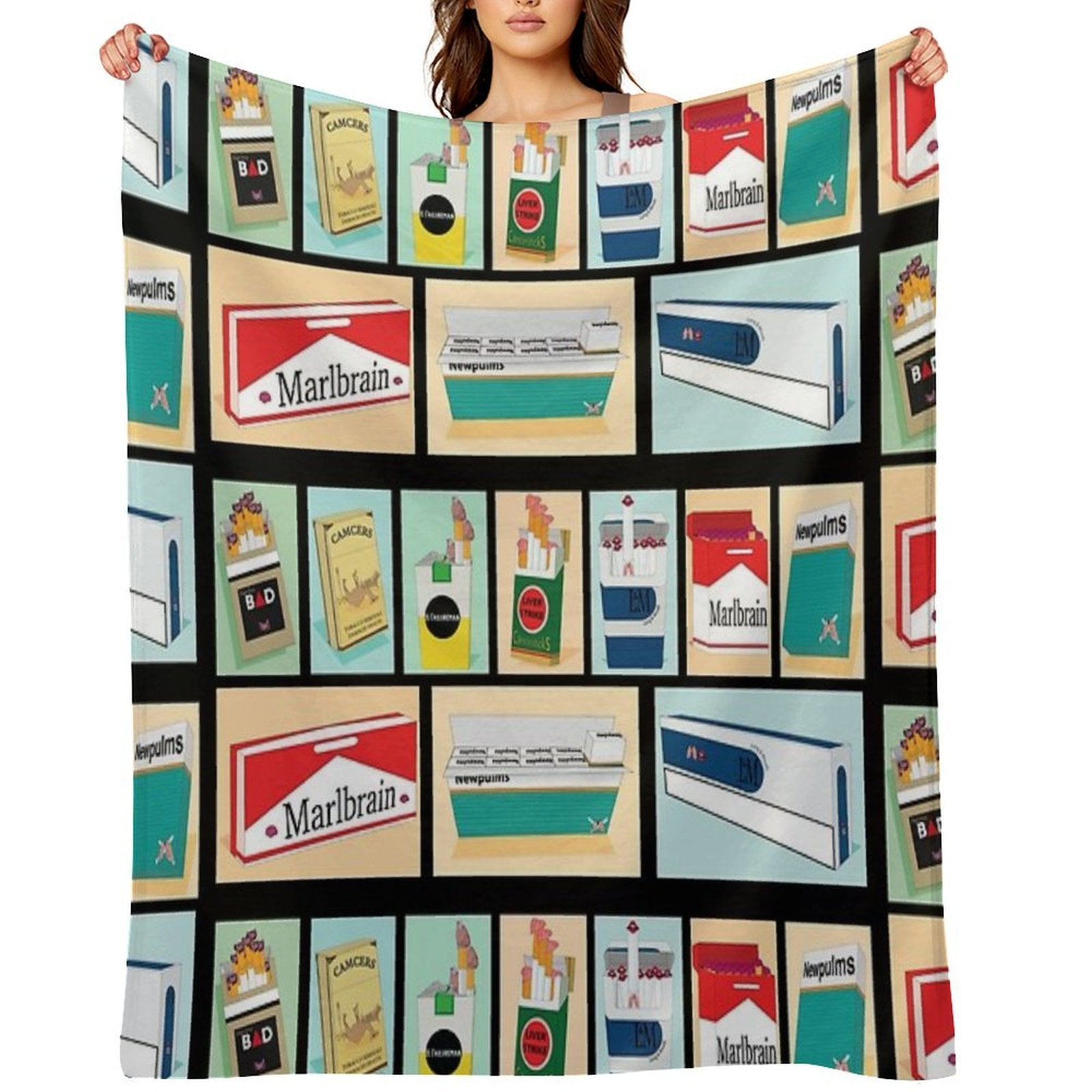 All Anti Smoking Cigarettes Boxes Anti-pilling Throw Blanket