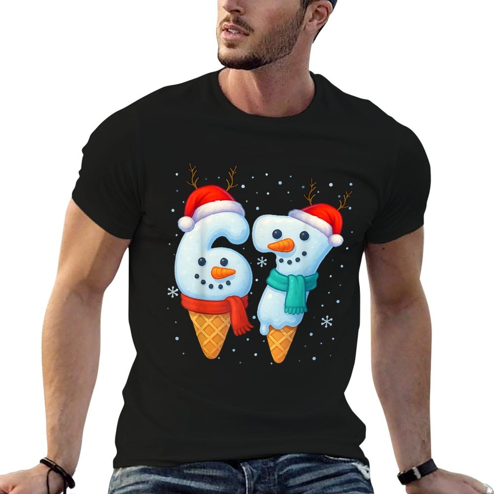 67 Meme Six Seven for Kids Women Men Boys Girls Christmas  Cotton T-Shirt