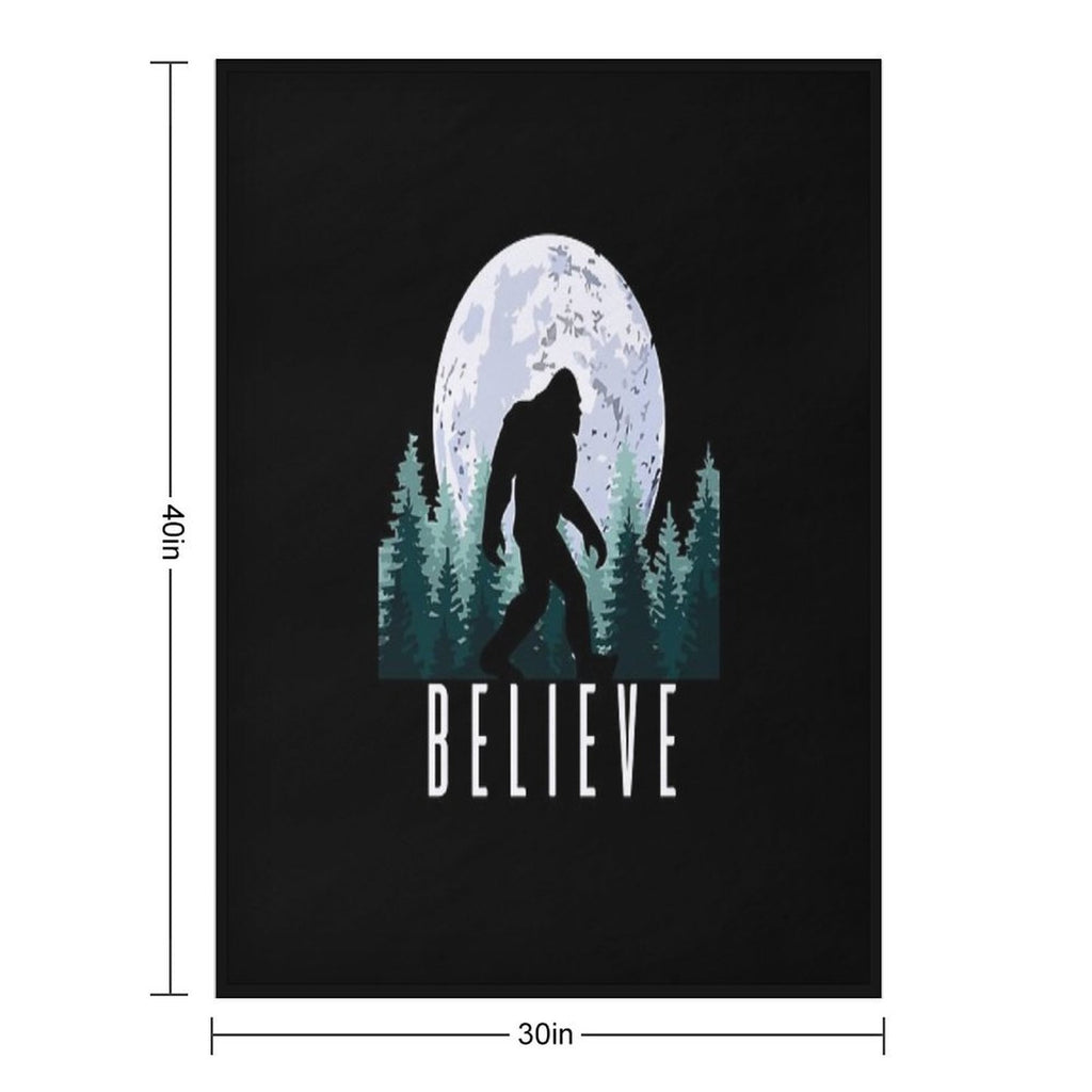 Bigfoot Believe  Sasquatch All-season Throw Blanket
