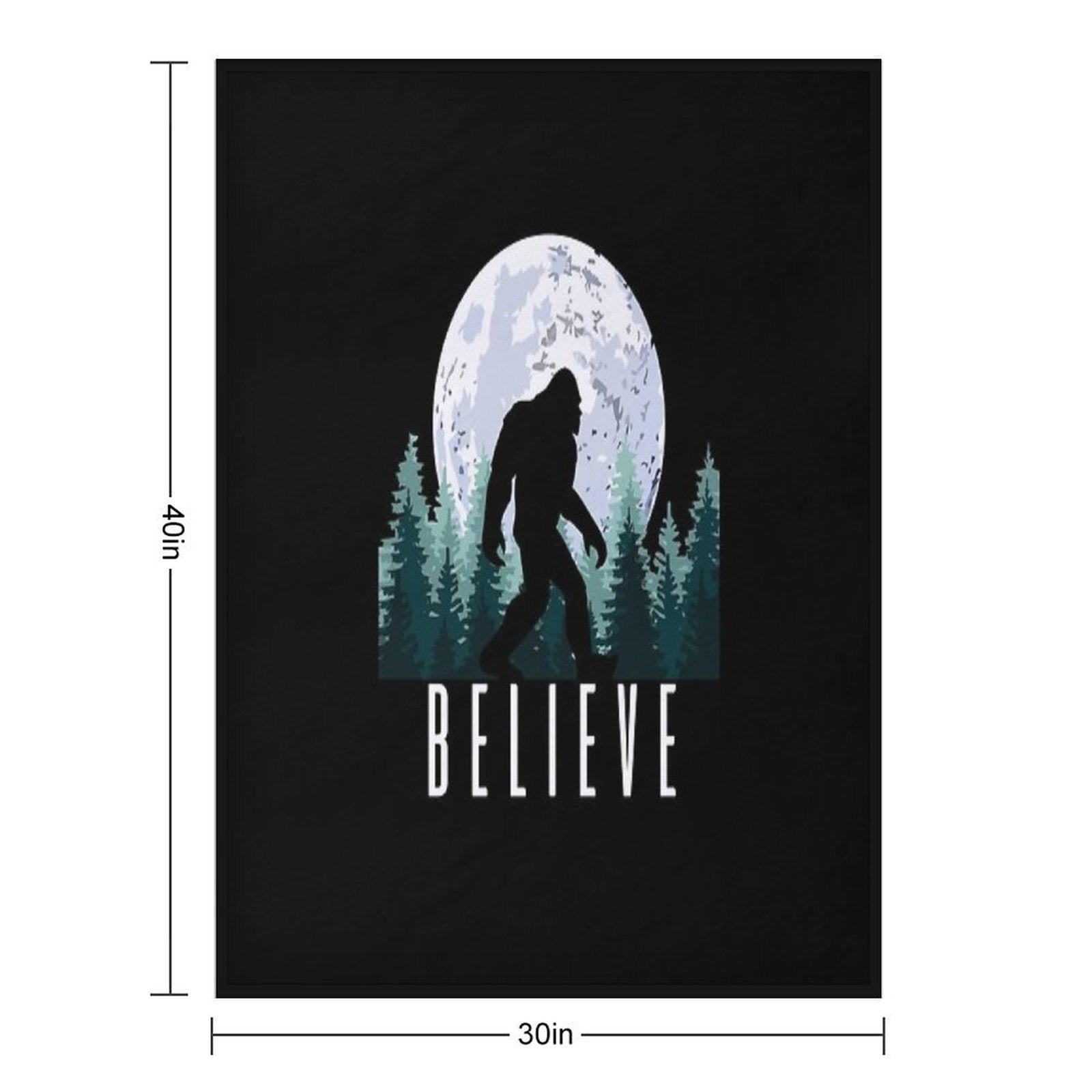 Bigfoot Believe  Sasquatch All-season Throw Blanket