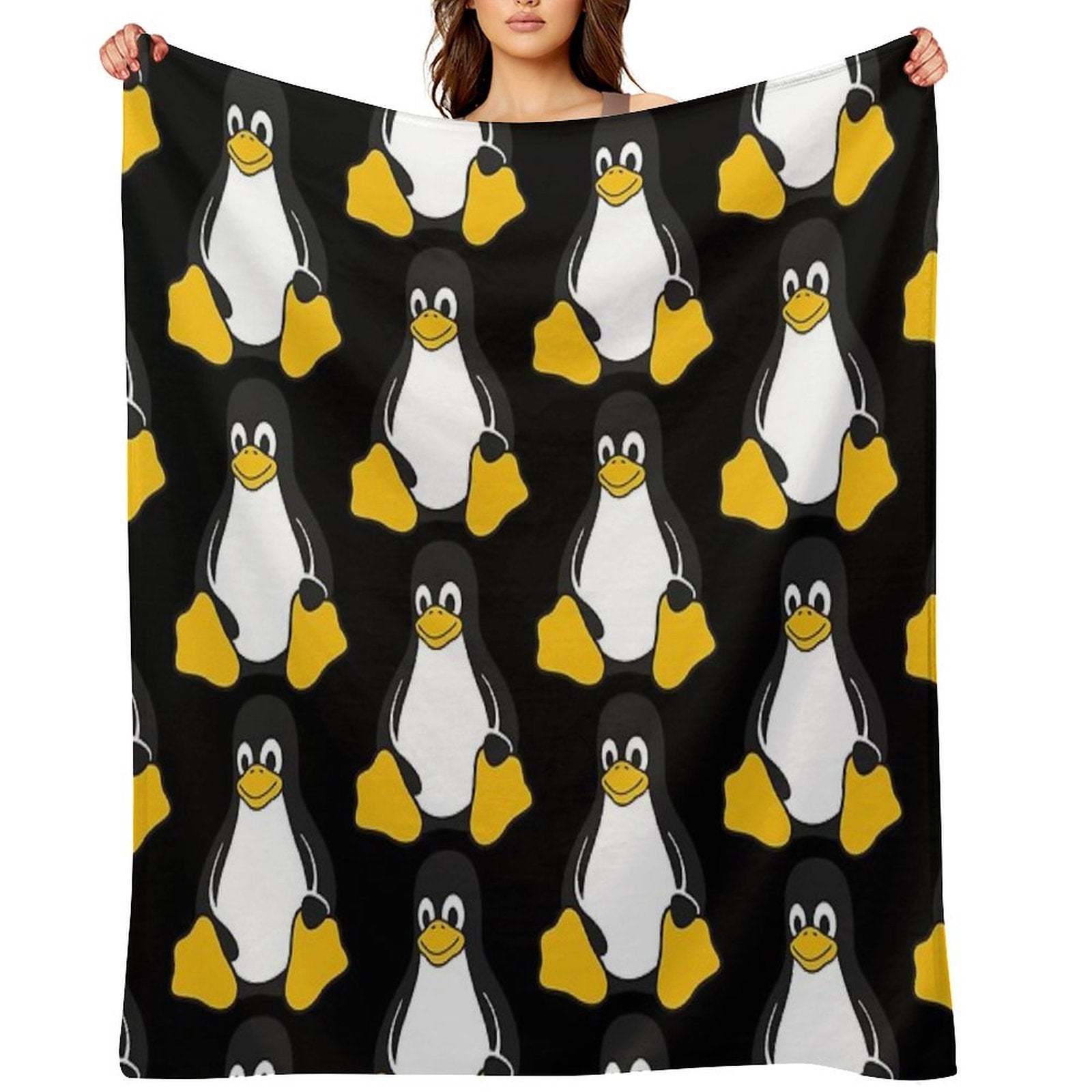 Linux Tux Durable Throw Blanket