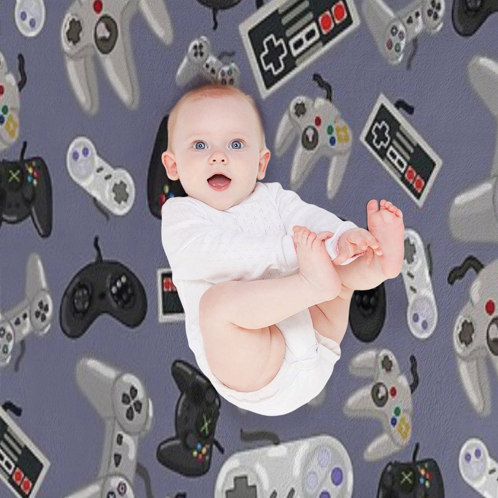 Old School Video Game Controllers - Repeating Pattern Gift-ready Throw Blanket