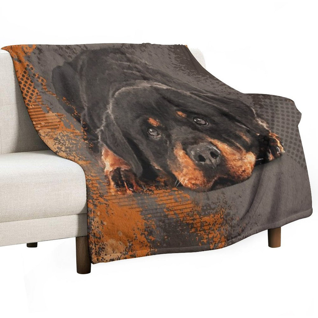 Cute Rottweiler  - Metzgerhund Machine-washable Throw Blanket