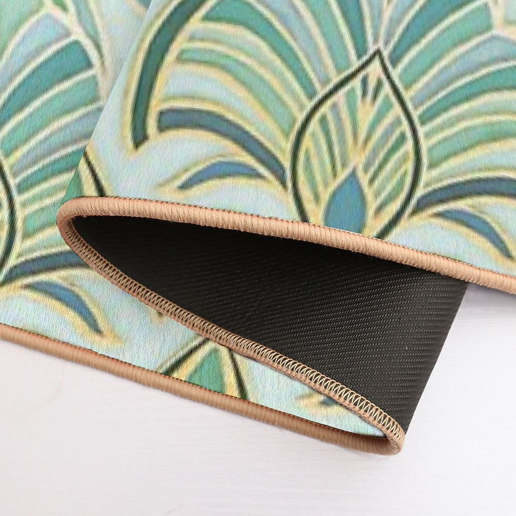 Jade Enamel Art Deco Fans  Absorbent Bath Mat
