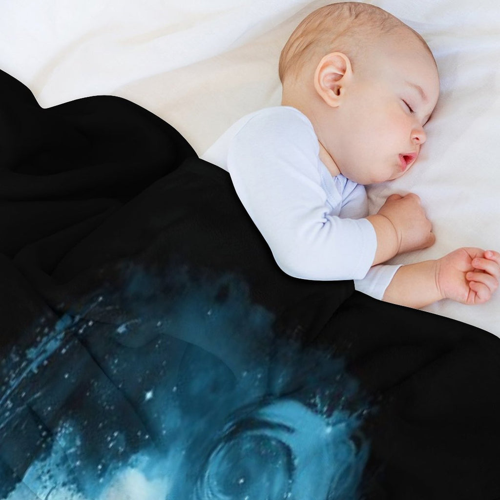 The Color Vortex-blue Version Machine-washable Throw Blanket