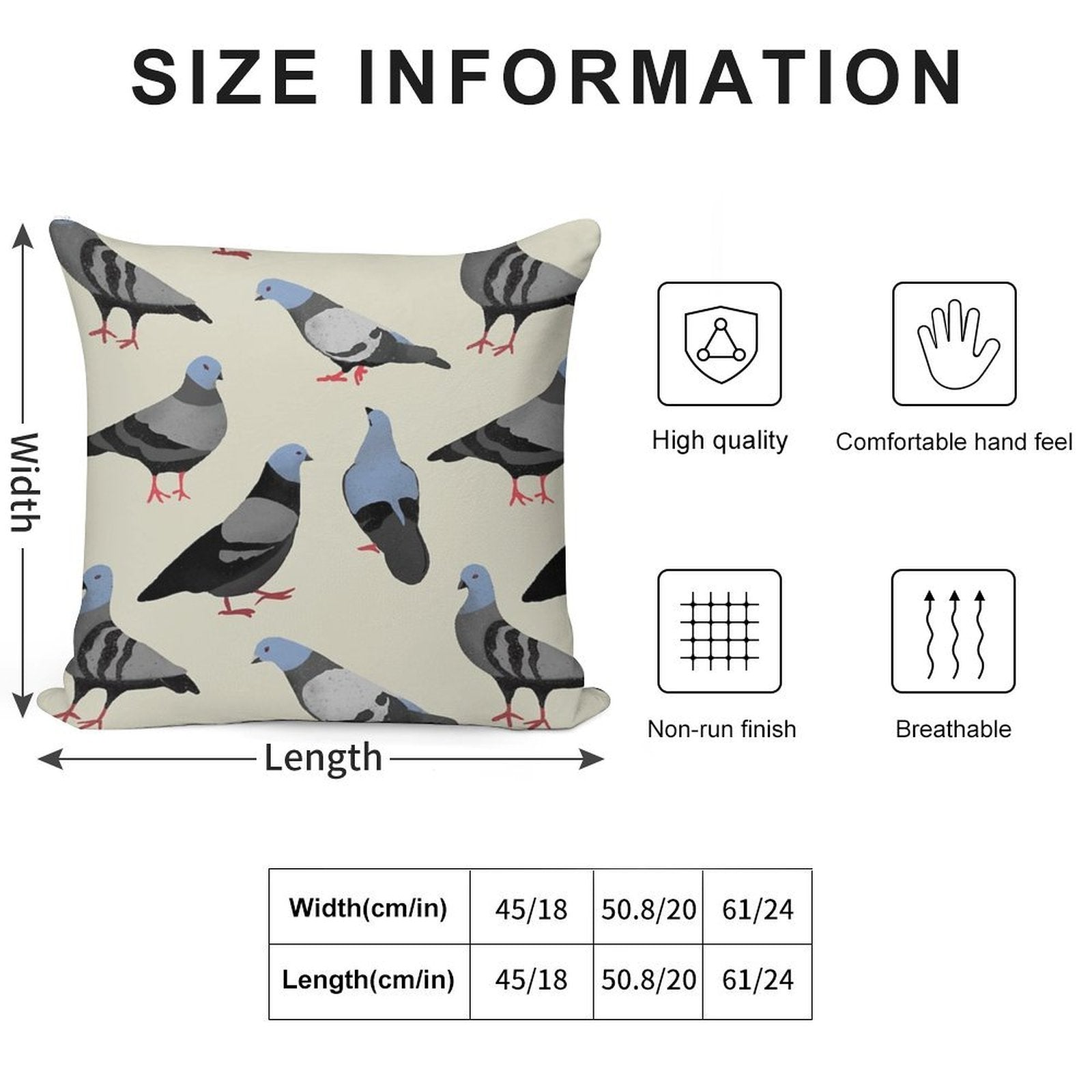 Design 33 - The Pigeons Soft Warmth Comfort Throw Pillow
