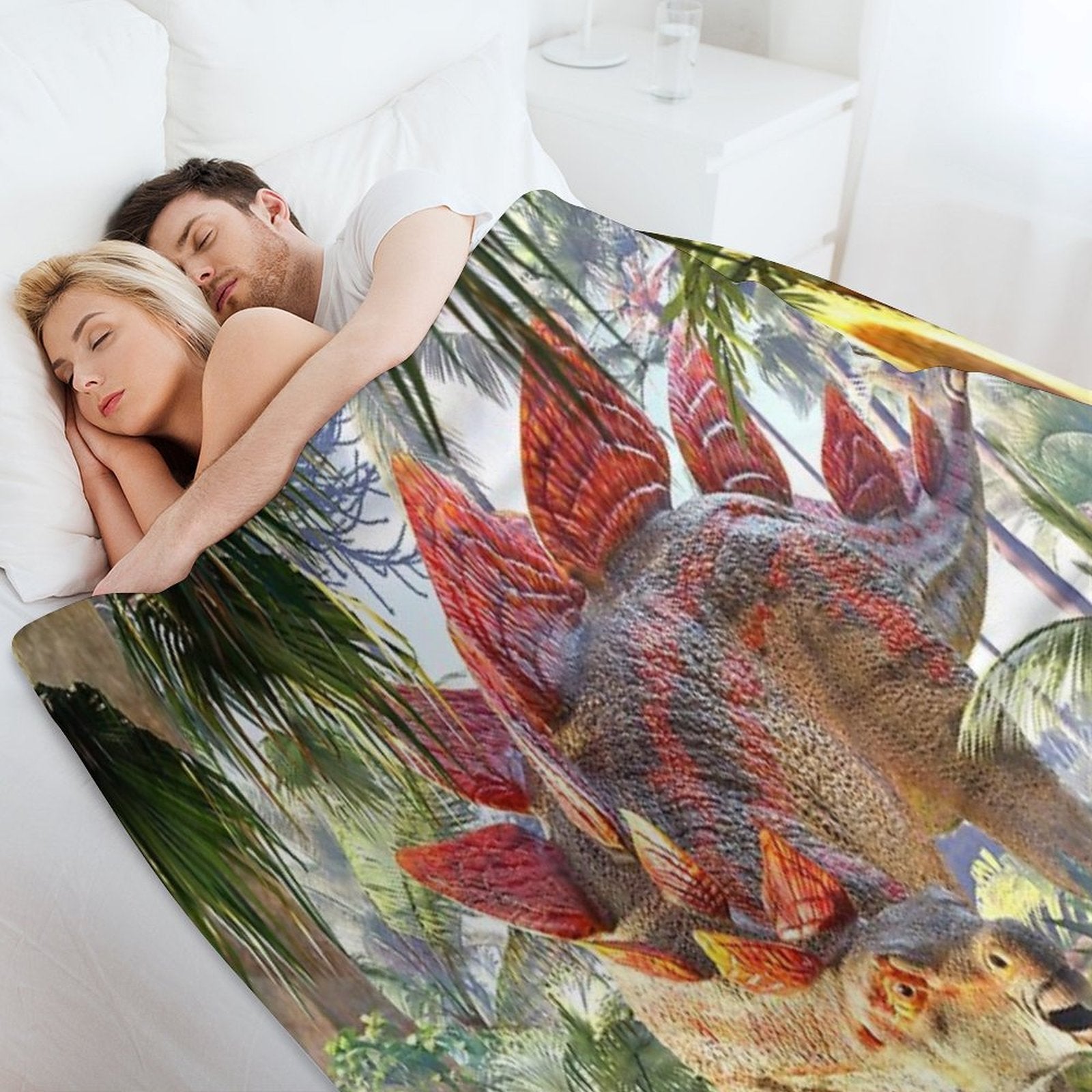 Stegosaurus Swamp Wrinkle-free Throw Blanket