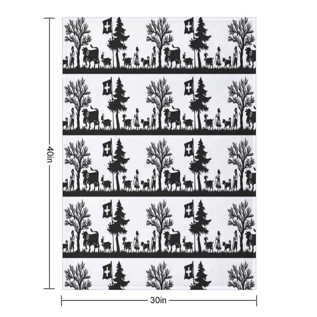 Paper Cutting from Switzerland Durable Throw Blanket