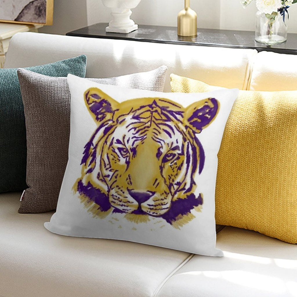 Tiger Full Face Soft Durable Construction Throw Pillow