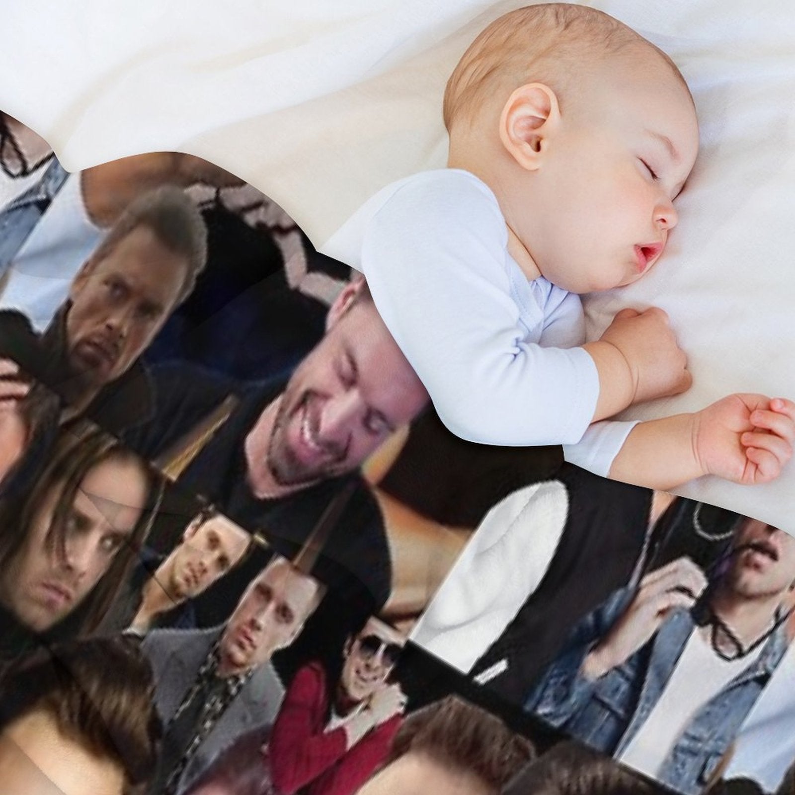 Sebastian Stan Photo Collage Compact Throw Blanket