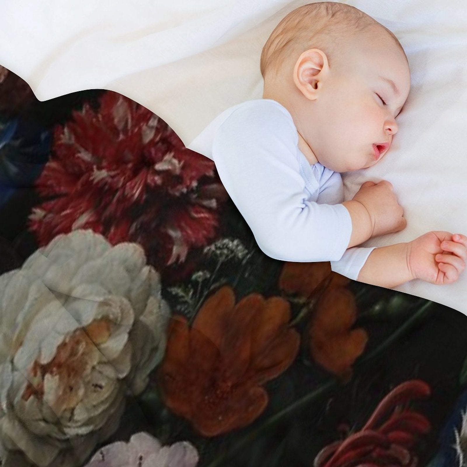 Dutch Midnight Garden I Botanical Night  Nightgarden Machine-washable Throw Blanket