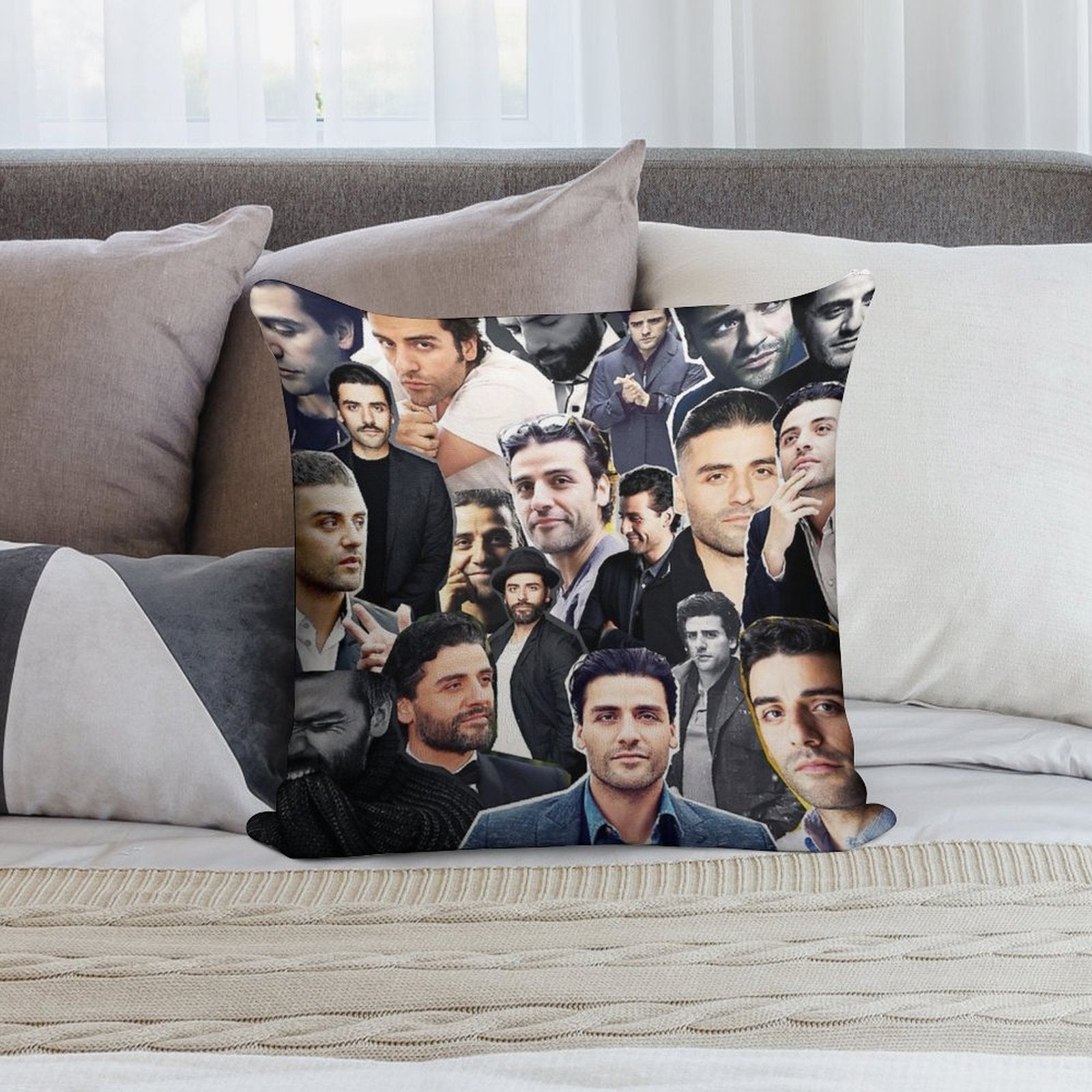Oscar Isaac Collage Soft Style Accent Throw Pillow