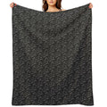 Black Silky Pattern, Unique Premium Throw Blanket