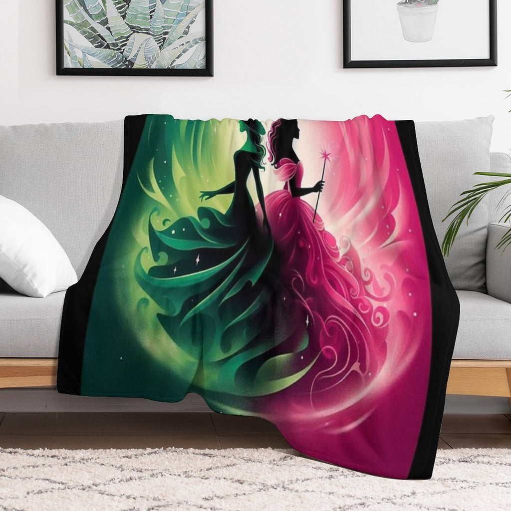 Elphaba & Glinda Wicked The Musical Defying Gravity Compact Throw Blanket