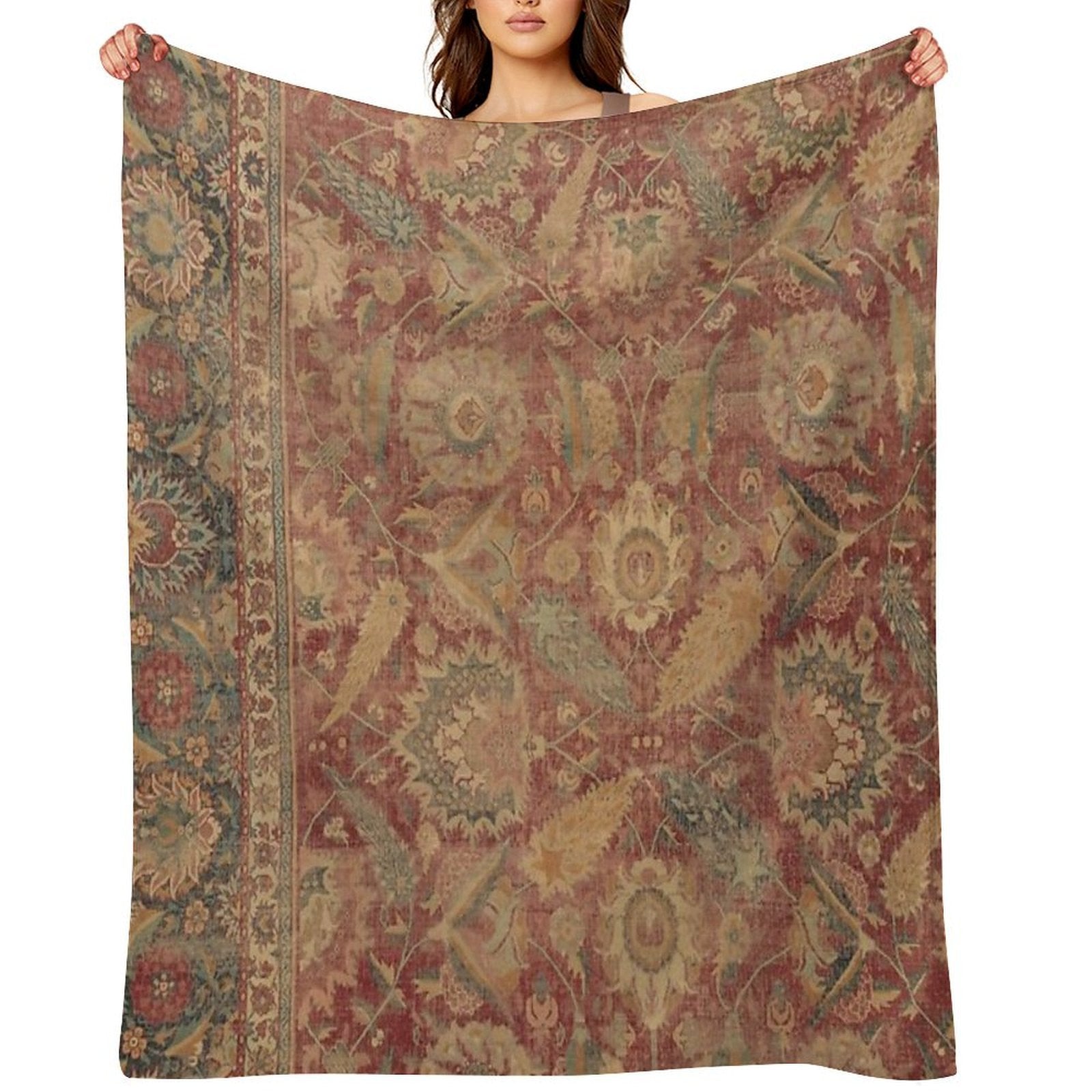 Antique Kilim Anti-pilling Throw Blanket