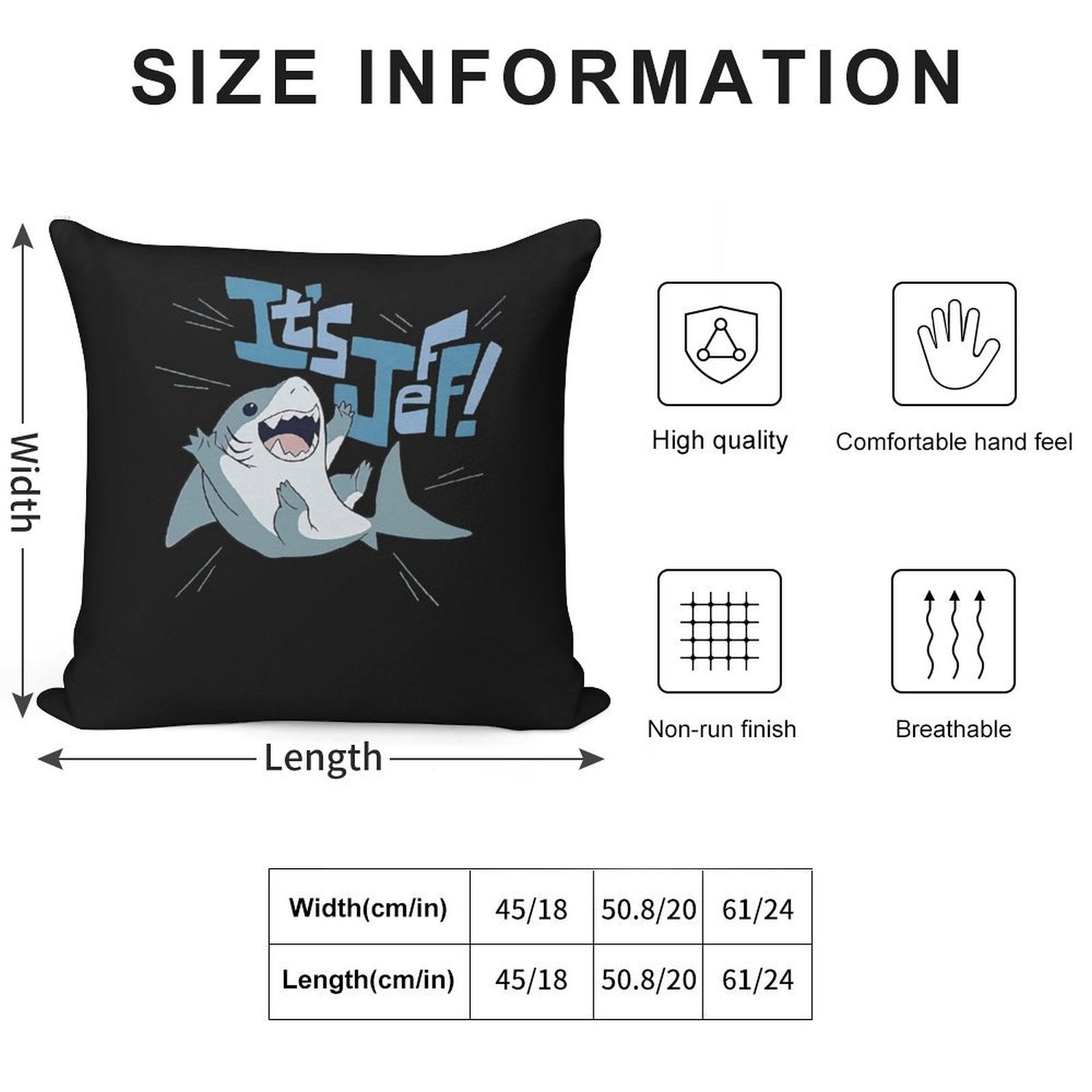 It’s Jeff The Landshark Soft High-Density Material Throw Pillow