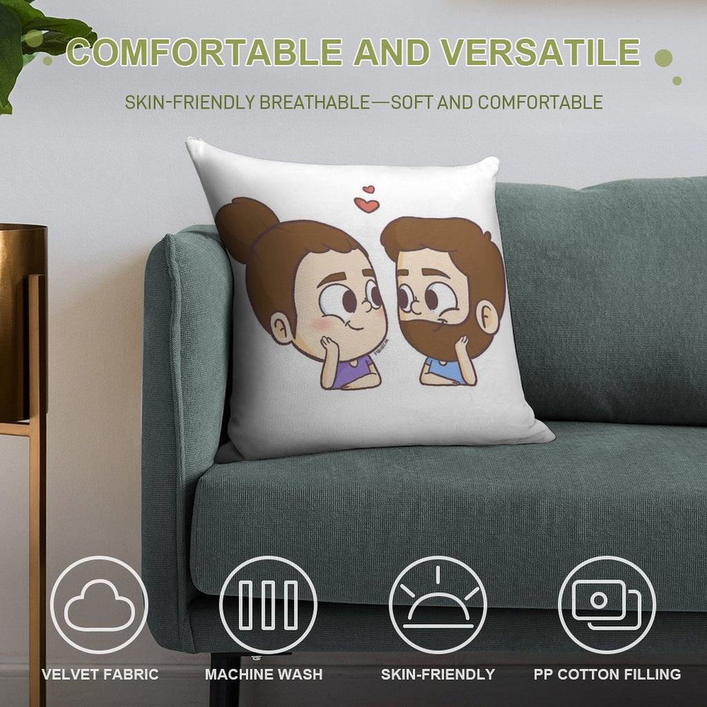 Together - Pibubear Soft Washable Throw Pillow