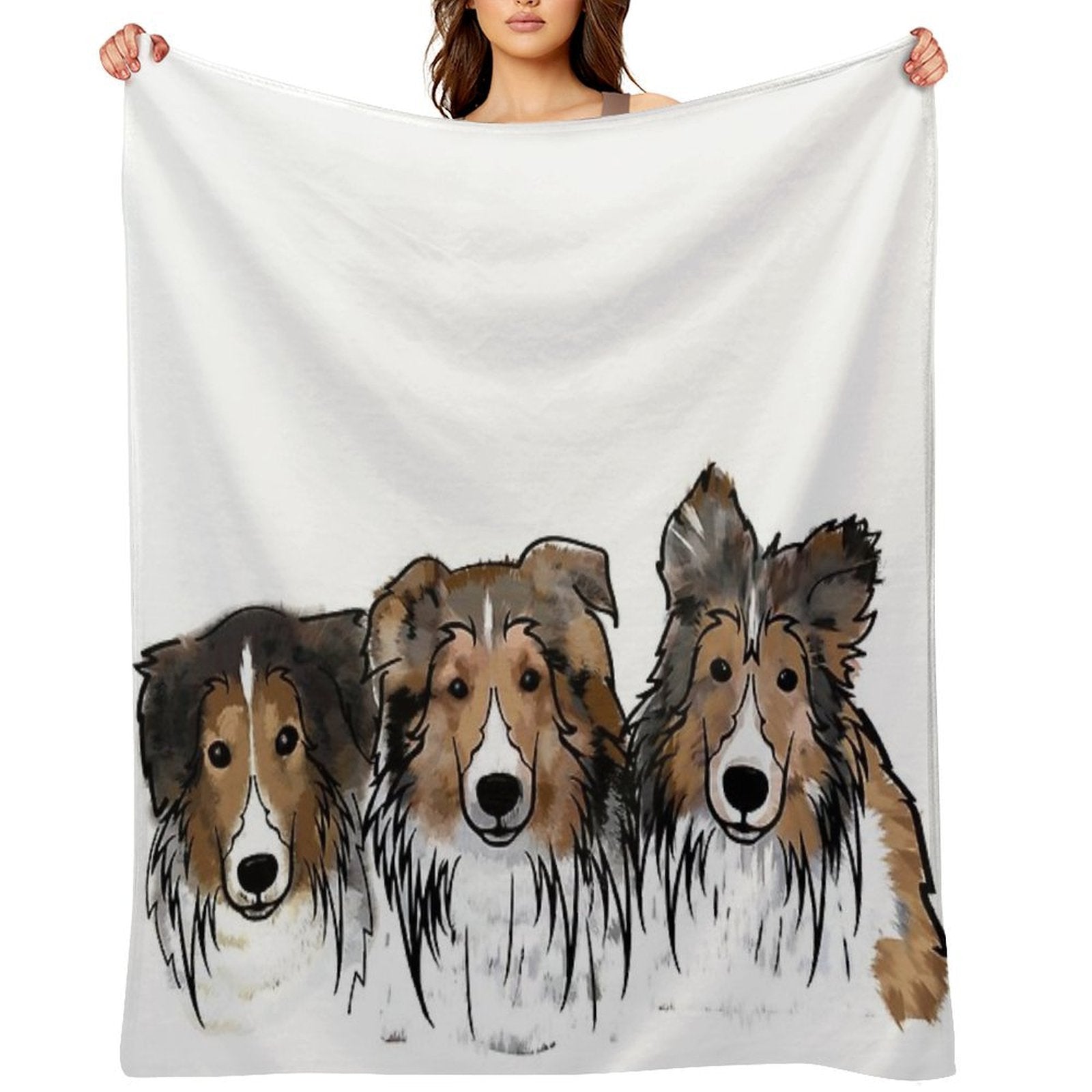 3 Shelties Sustainable Throw Blanket